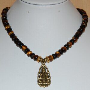 Tiger Eye Necklace,Buddha Necklace,Tiger Eye Buddha Necklace